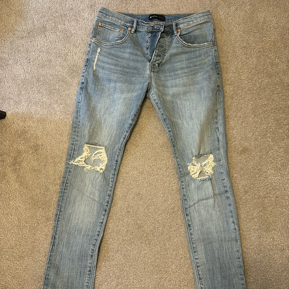 Size Large purple brand jeans, size 34 fit a bit snug